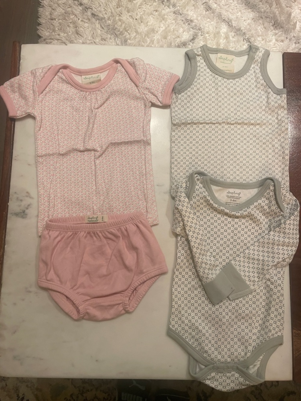 Adorable Baby Matching Set — Pink & Gray